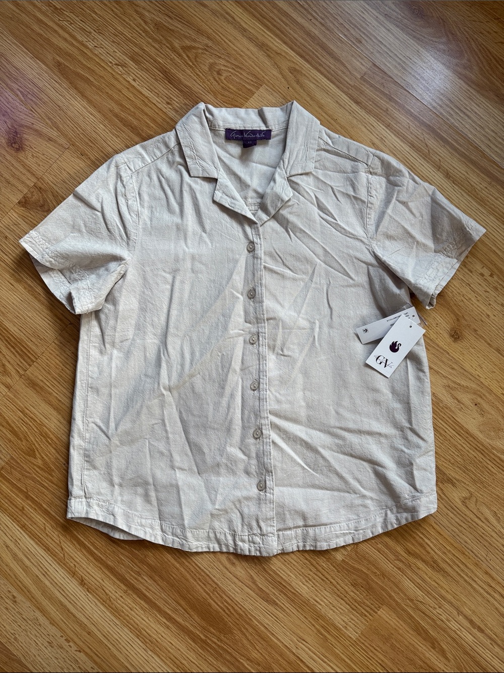Gloria Vanderbilt Jae Camp ButtonDown Tee 🔅 size XS